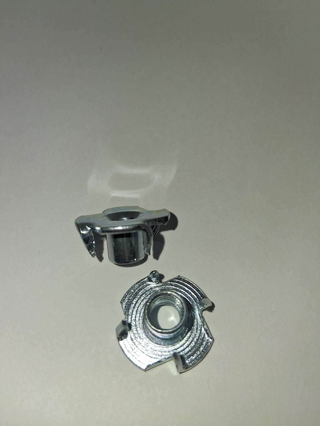 1/4"-20 Four-Prong T-Nuts – Zinc-Plated Steel – 10 Pack