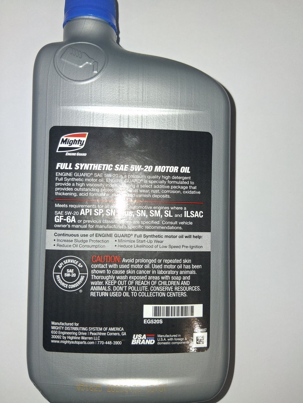 Mighty SAE Full Synthetic 5W-20 Motor Oil – 1 Quart